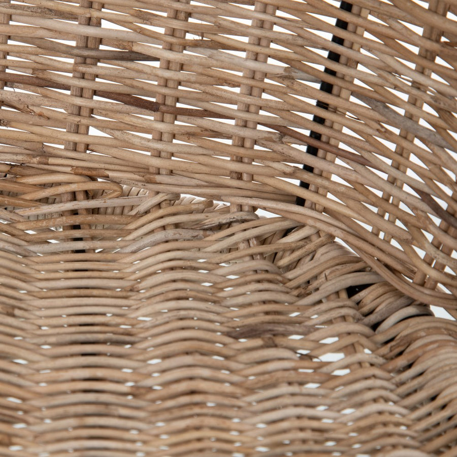 SILLA NATURAL-NEGRO FIBRA NATURAL-METAL 50 X 54 X 77 CM