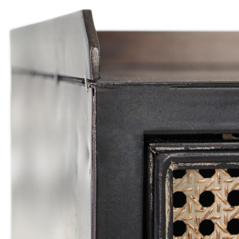 MUEBLE RECIBIDOR NEGRO-MARRÓN METAL 75,50 X 38 X 85 CM