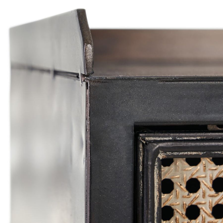 MUEBLE RECIBIDOR NEGRO-MARRÓN METAL 75,50 X 38 X 85 CM