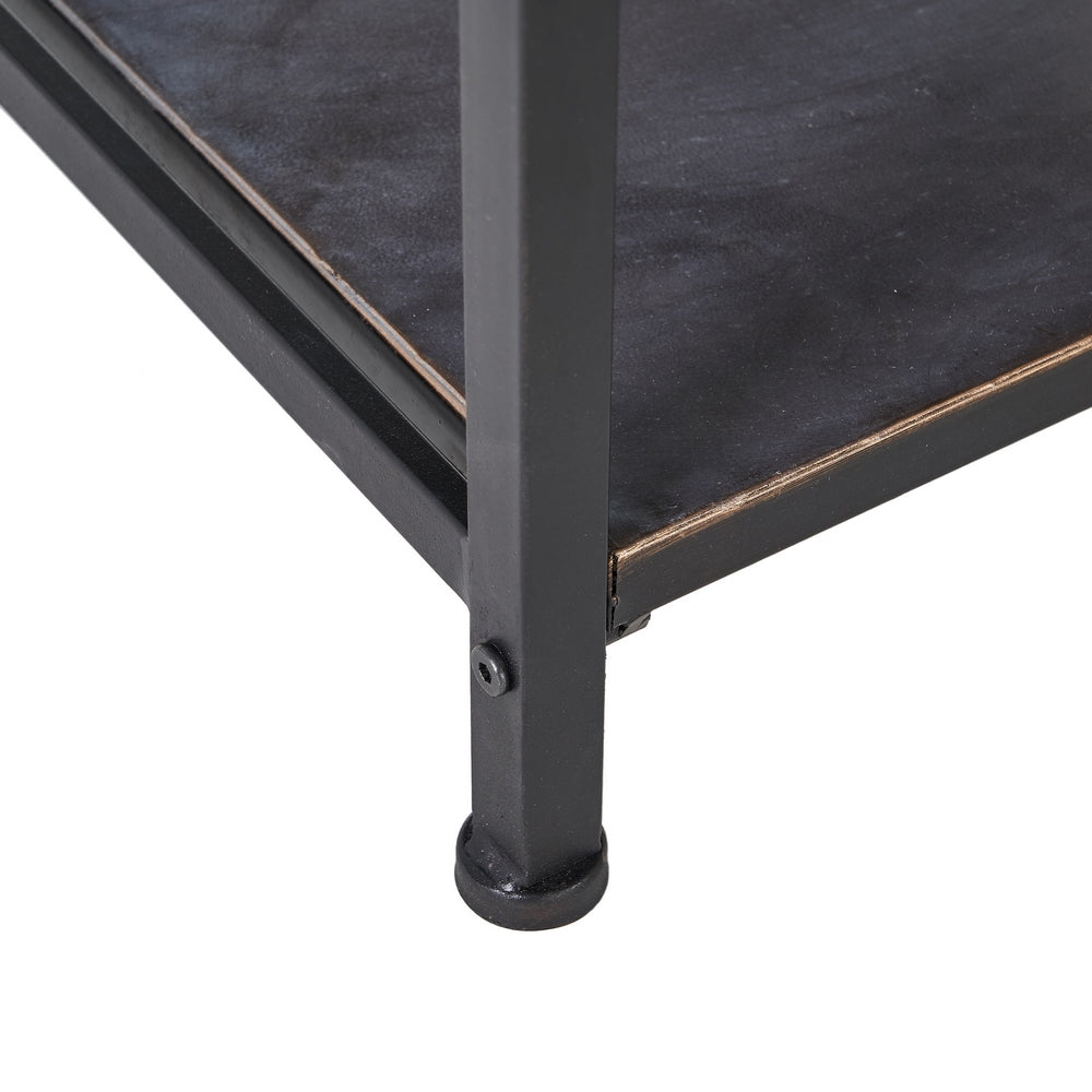 MUEBLE RECIBIDOR NEGRO-MARRÓN METAL 75,50 X 38 X 85 CM