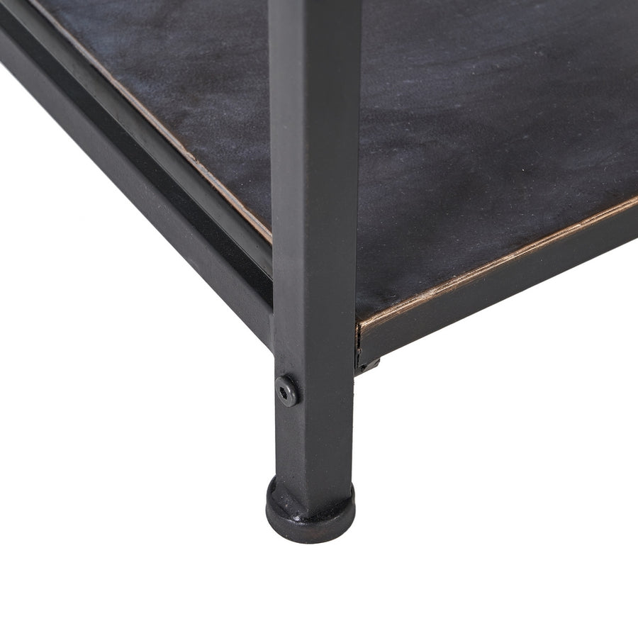 MUEBLE RECIBIDOR NEGRO-MARRÓN METAL 75,50 X 38 X 85 CM