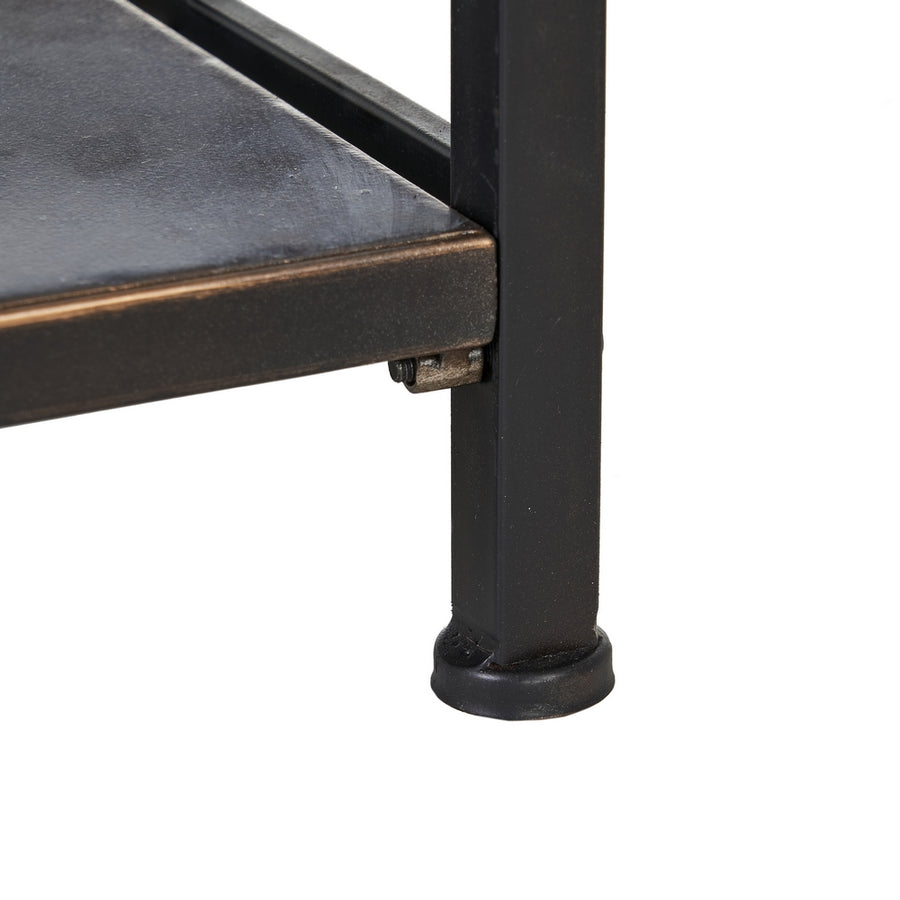 MUEBLE RECIBIDOR NEGRO-MARRÓN METAL 75,50 X 38 X 85 CM