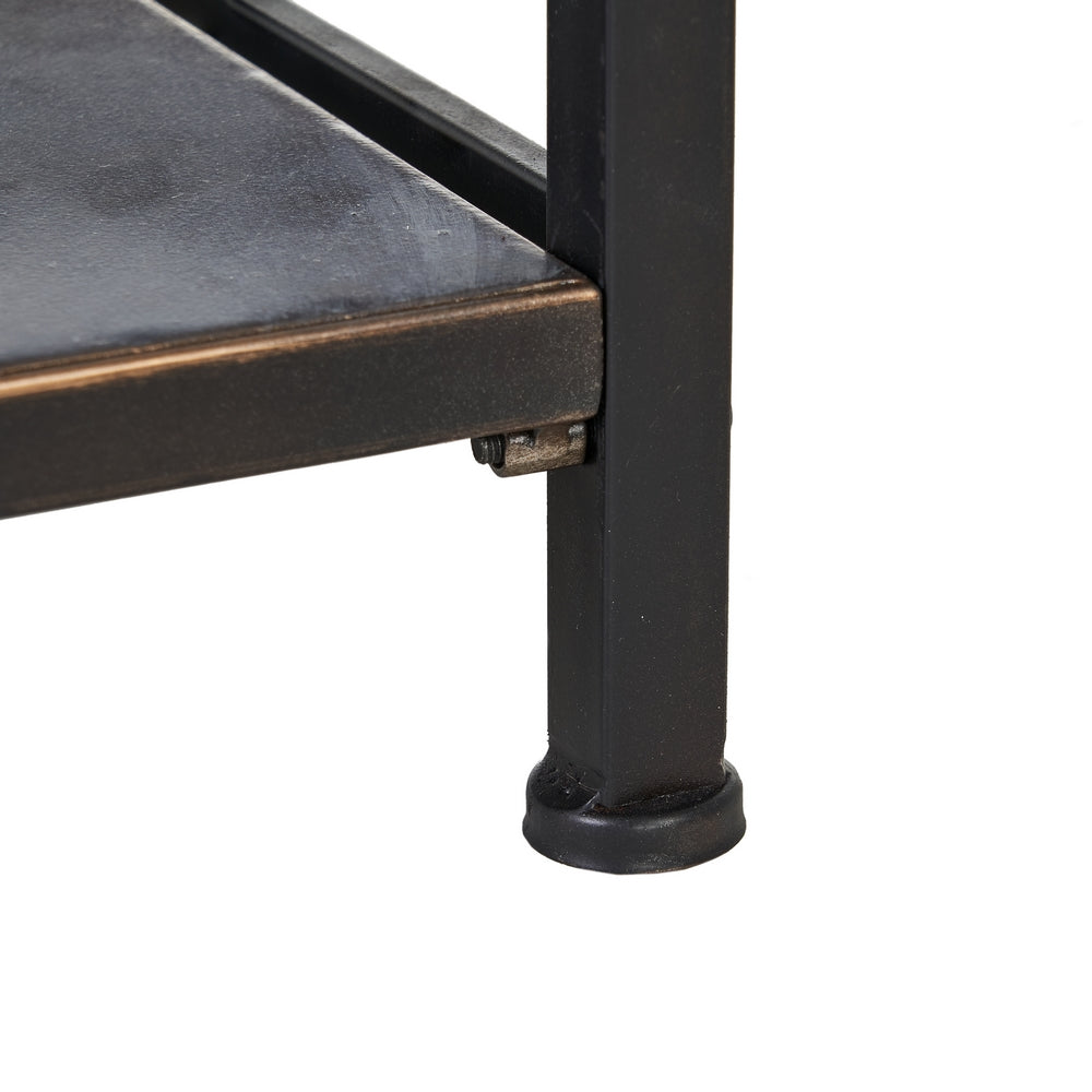 MUEBLE RECIBIDOR NEGRO-MARRÓN METAL 75,50 X 38 X 85 CM