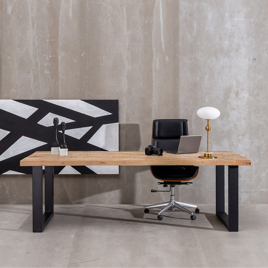 MESA COMEDOR NATURAL-NEGRO 240 X 100 X 76 CM