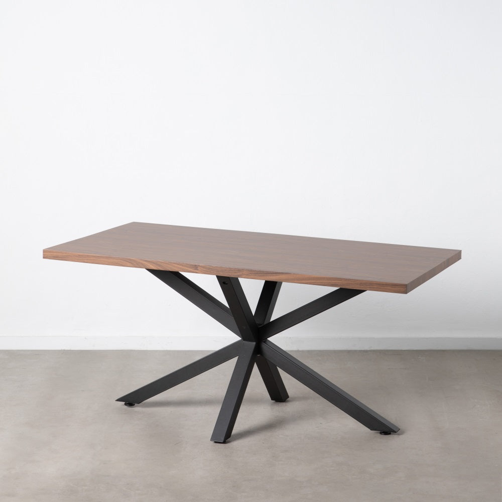 MESA COMEDOR MARR�N-NEGRO DM-METAL 160 X 90 X 76 CM