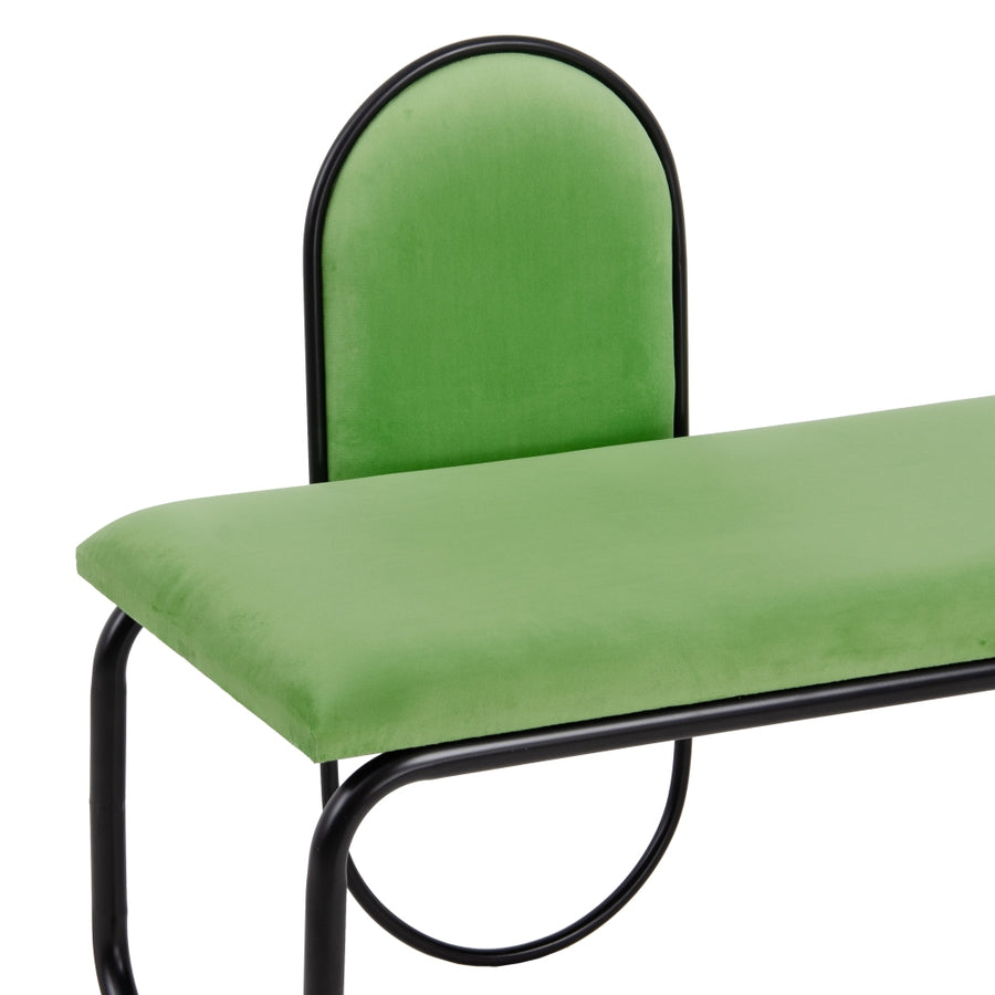 BANQUETA TERCIOPELO VERDE TEJIDO-METAL 110 X 40 X 68 CM