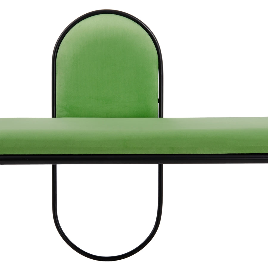 BANQUETA TERCIOPELO VERDE TEJIDO-METAL 110 X 40 X 68 CM