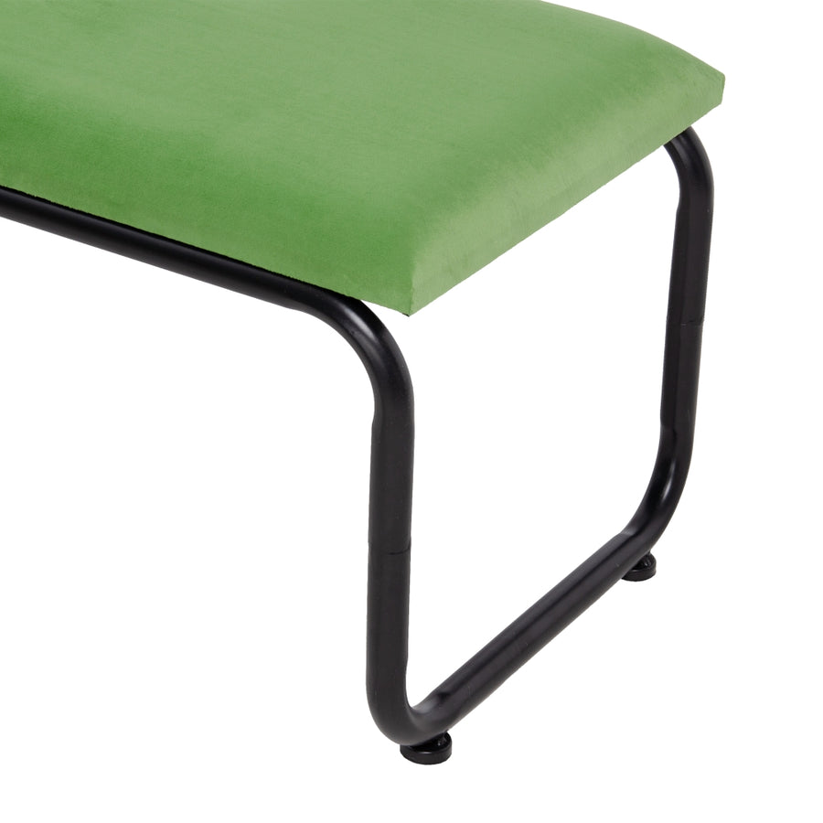 BANQUETA TERCIOPELO VERDE TEJIDO-METAL 110 X 40 X 68 CM