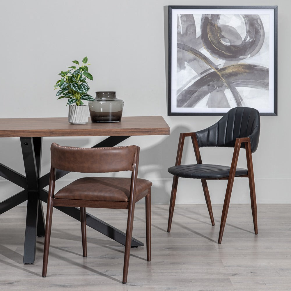 BROWN CHAIR PU/METAL LIVING ROOM 51 X 55 X 72 CM