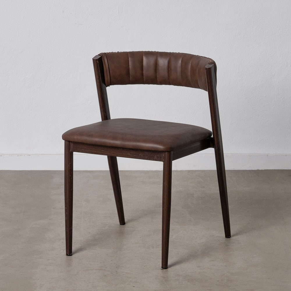 SILLA MARRÓN PU/METAL SALÓN 51 X 55 X 72 CM
