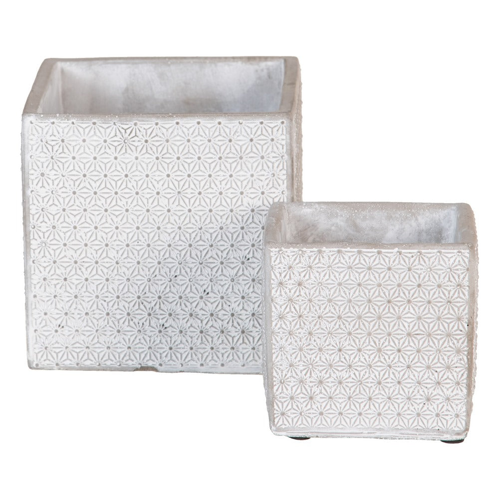 CEMENT DECORATIVE PLANTER 15 X 15 X 15 CM