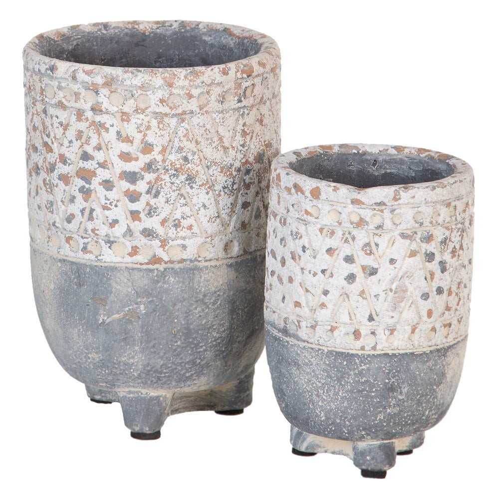 CEMENT DECORATIVE PLANTER 11.30 X 11.30 X 17 CM