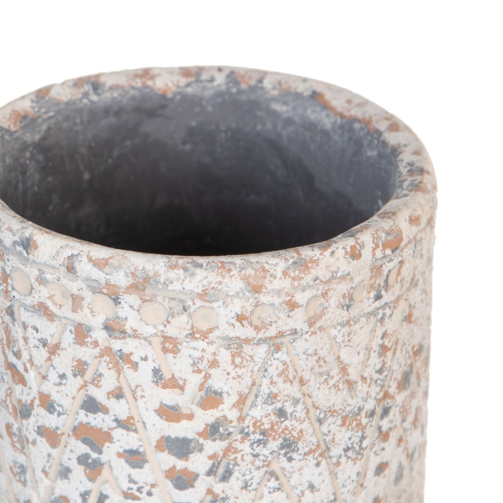CEMENT DECORATIVE PLANTER 11.30 X 11.30 X 17 CM