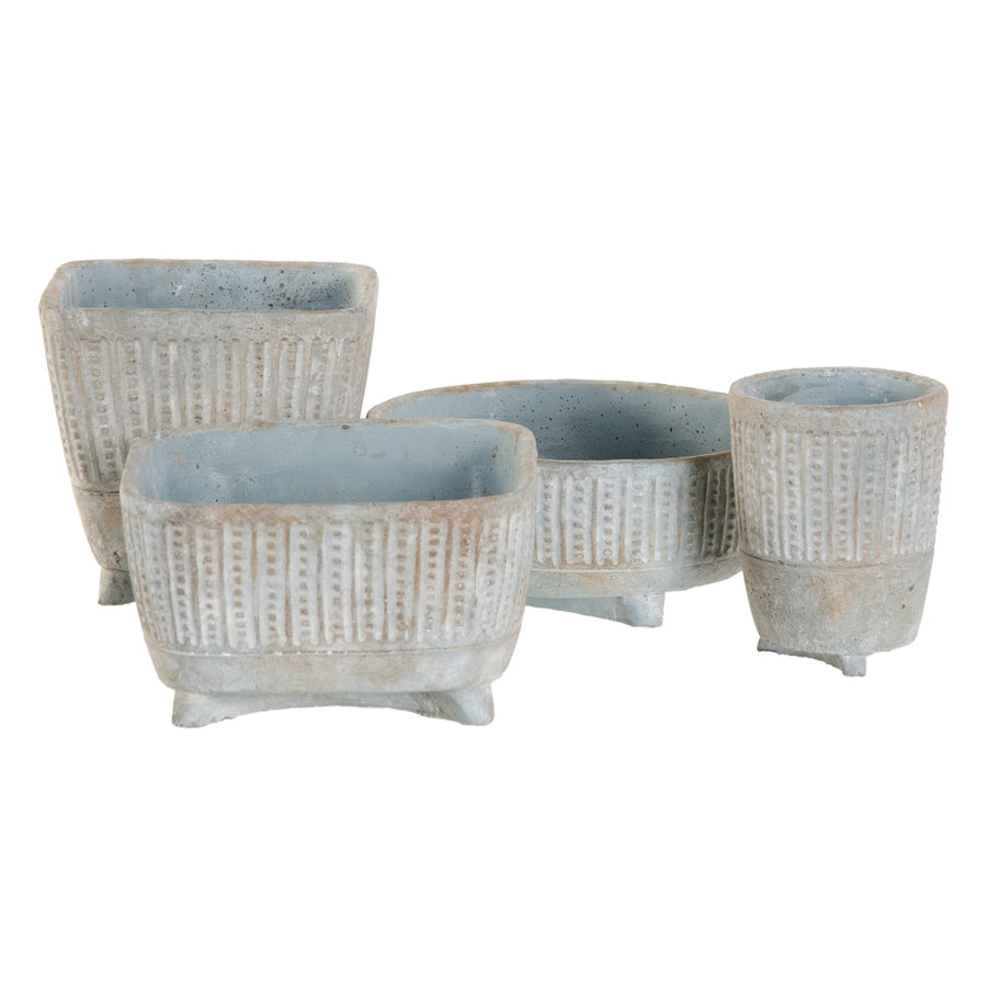 DECORATIVE CEMENT PLANTER 19.50 X 19.50 X 19 CM