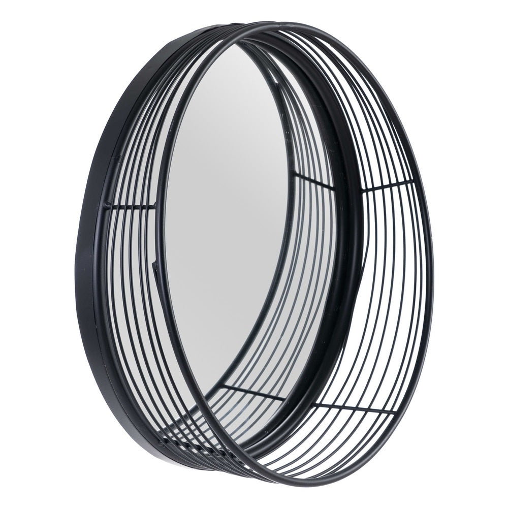 ESPEJO NEGRO METAL DECORACIÓN 41 X 13 X 41 CM