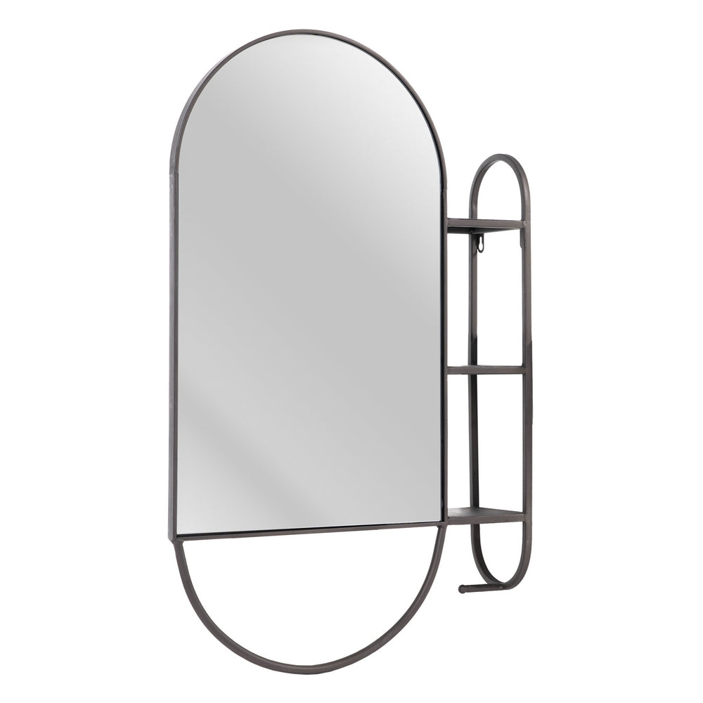 ESPEJO ESTANTE NEGRO METAL DECORACI�N 51 X 14 X 80 CM
