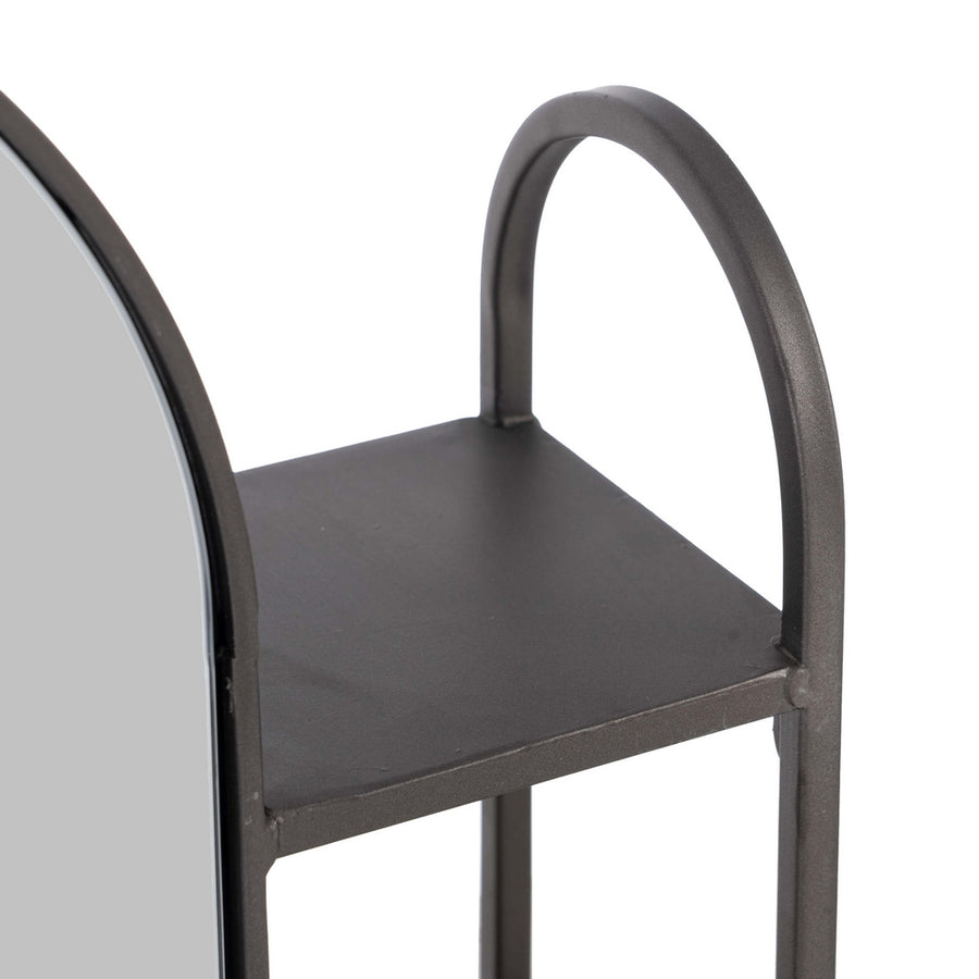 ESPEJO ESTANTE NEGRO METAL DECORACIÓN 51 X 14 X 80 CM