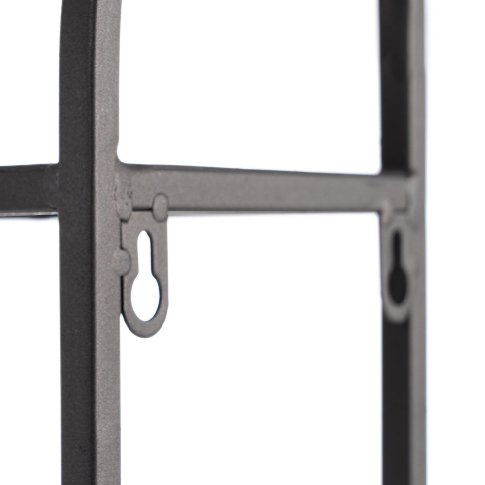 ESPEJO ESTANTE NEGRO METAL DECORACIÓN 51 X 14 X 80 CM