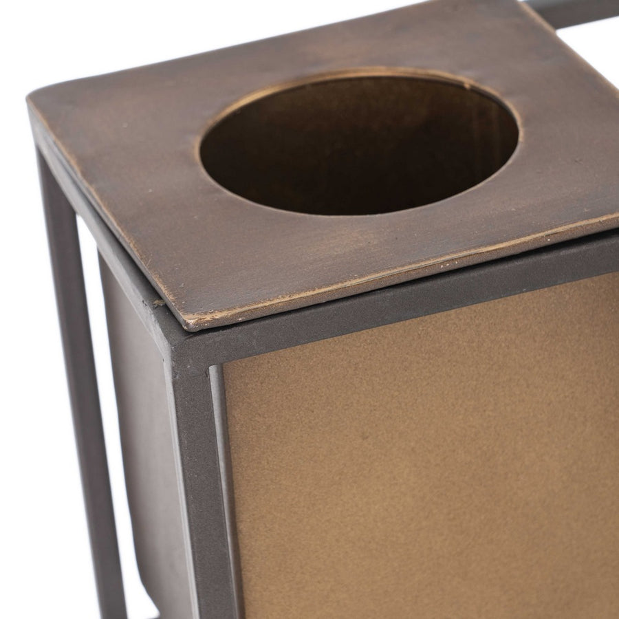 MACETERO ESTANTE ORO-NEGRO METAL 36 X 12 X 36 CM