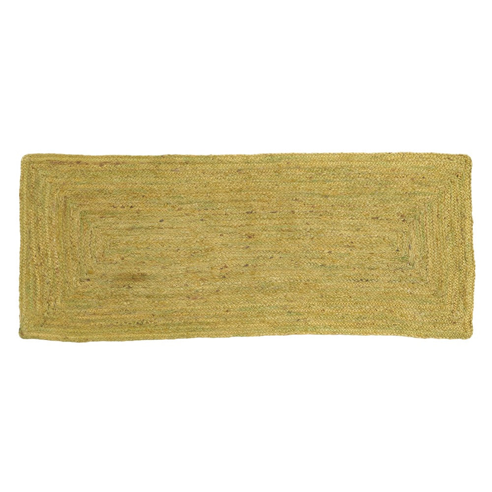 ALFOMBRA VERDE YUTE DECORACIÓN 170 X 70 CM