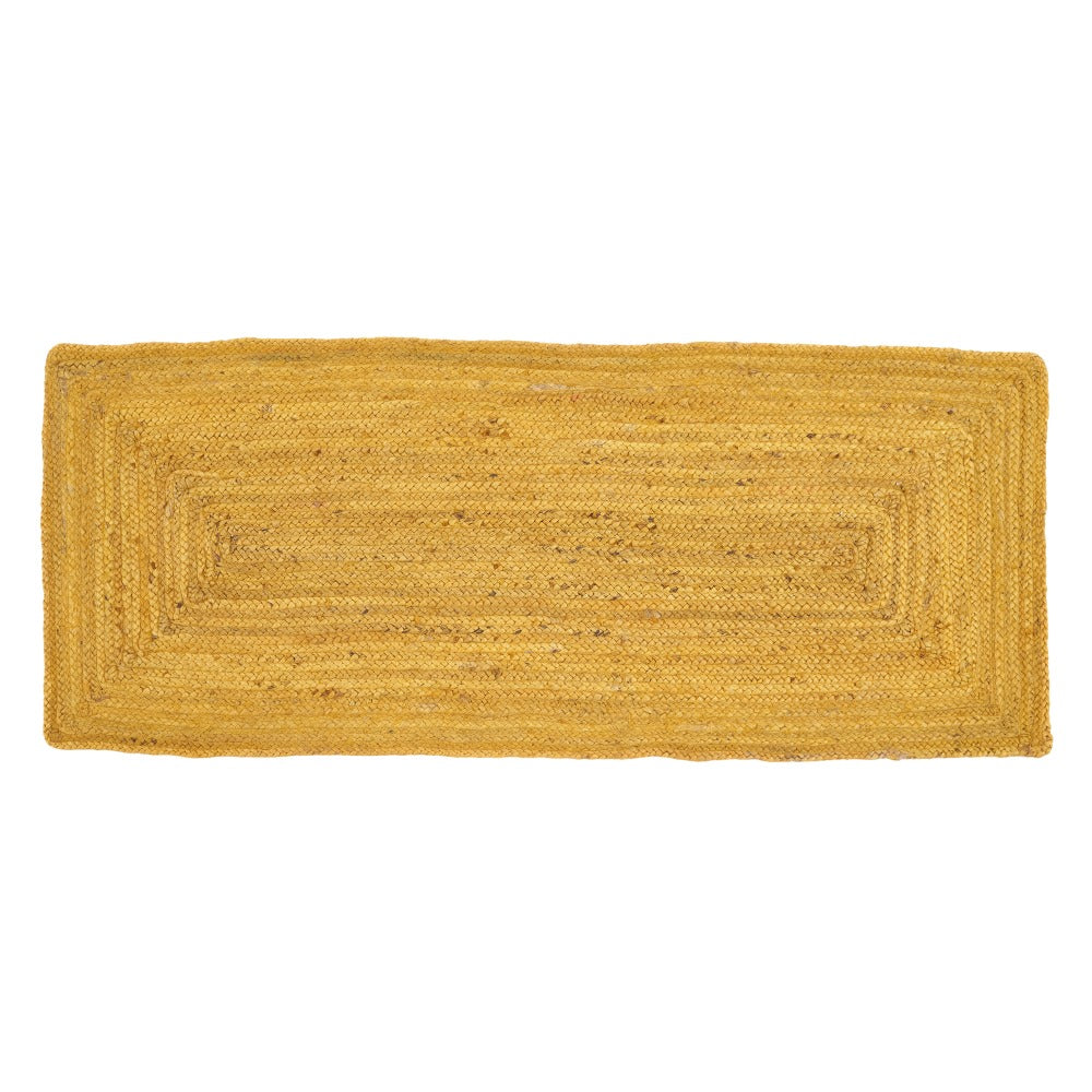 ALFOMBRA AMARILLO YUTE DECORACIÓN 170 X 70 CM