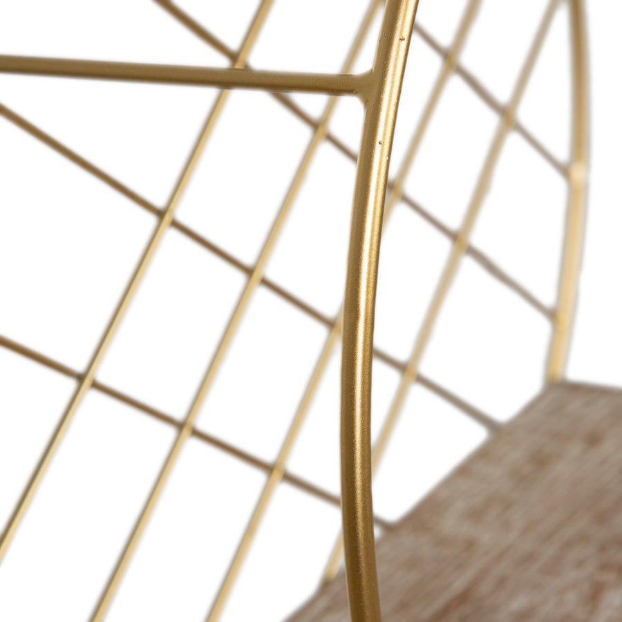 ESTANTE NATURAL-ORO METAL / MADERA 43 X 13 X 43 CM
