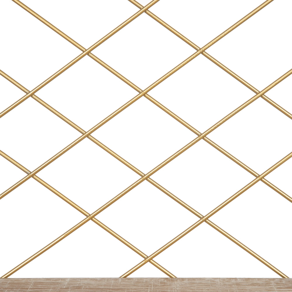 ESTANTE NATURAL-ORO METAL / MADERA 43 X 13 X 43 CM