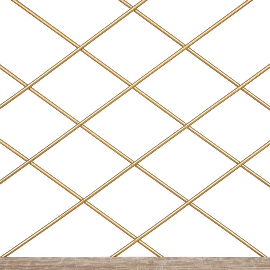 ESTANTE NATURAL-ORO METAL / MADERA 43 X 13 X 43 CM