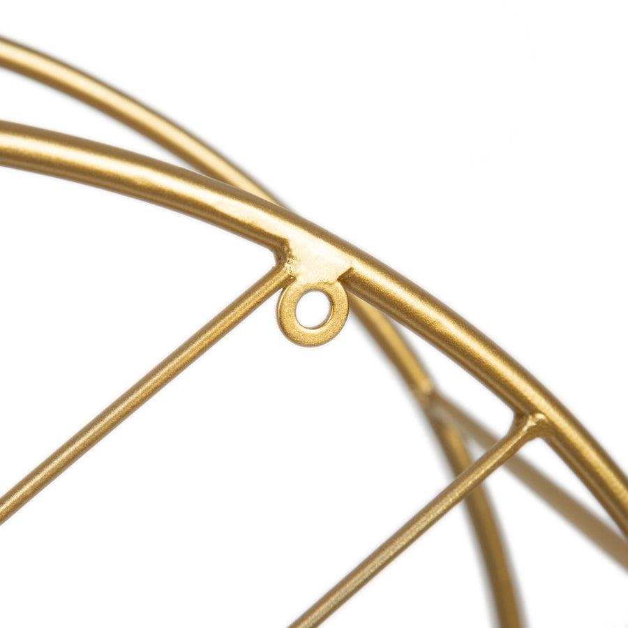 ESTANTE NATURAL-ORO METAL / MADERA 43 X 13 X 43 CM