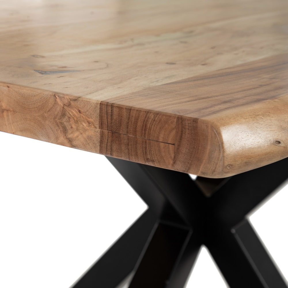 MESA COMEDOR NATURAL-NEGRO 160 X 90 X 76 CM