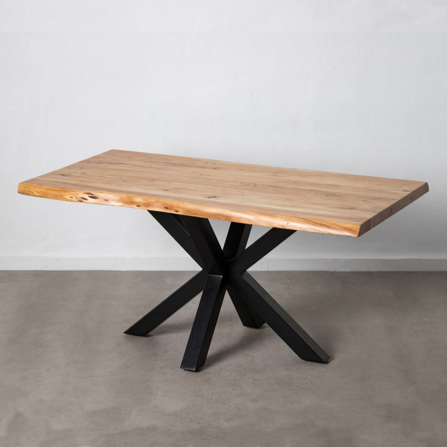 MESA COMEDOR NATURAL-NEGRO 160 X 90 X 76 CM