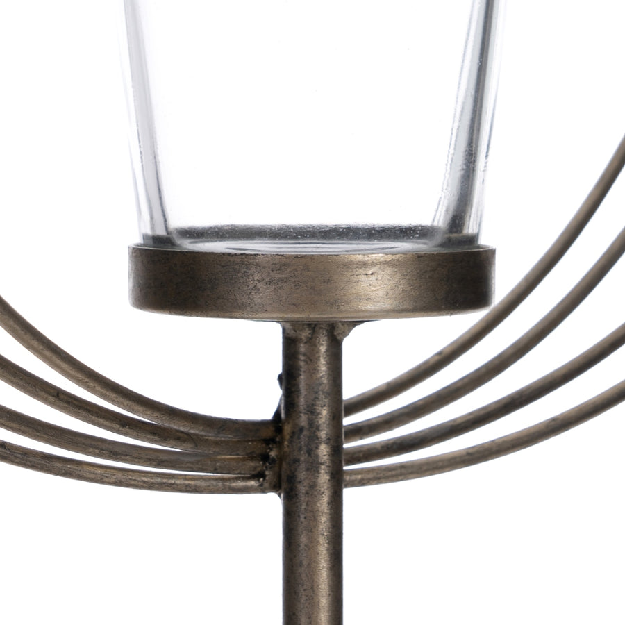 PORTAVELAS PLATA METAL-CRISTAL 32,50 X 14,30 X 49,50 CM