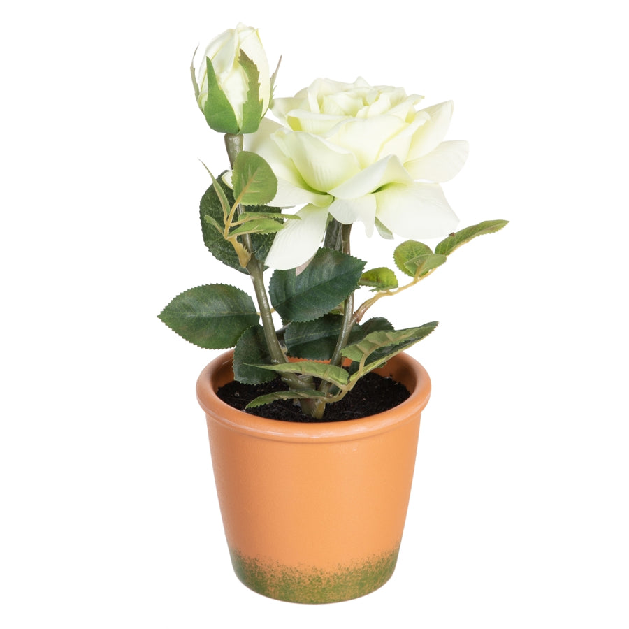 PLANTA ROSAS 3/M BLANCO-ROSA ARTIFICIAL 13 X 13 X 28 CM
