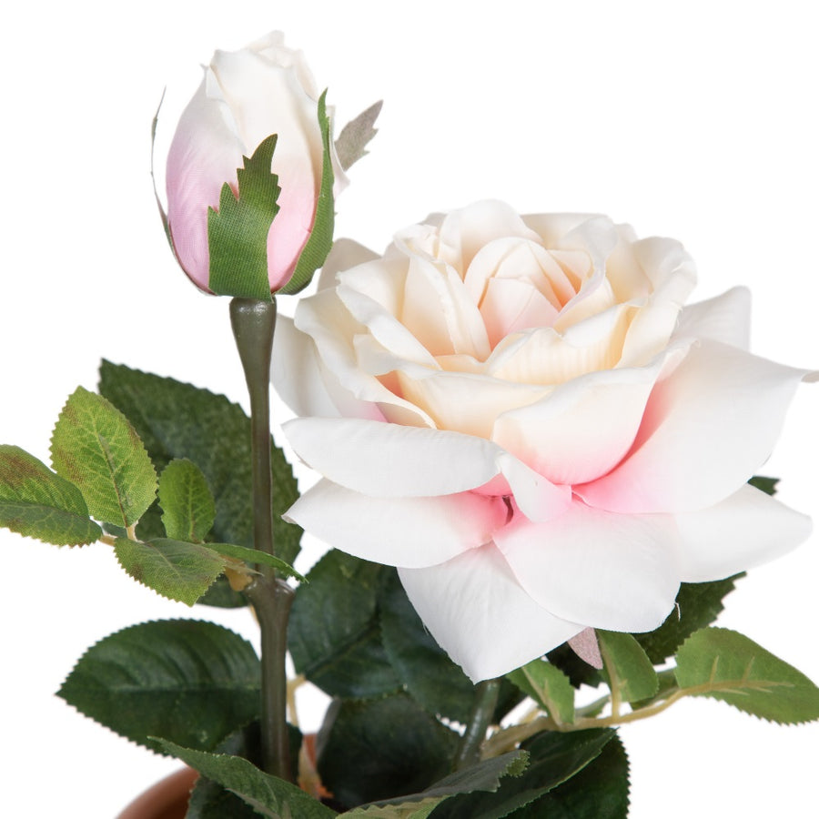 PLANTA ROSAS 3/M BLANCO-ROSA ARTIFICIAL 13 X 13 X 28 CM