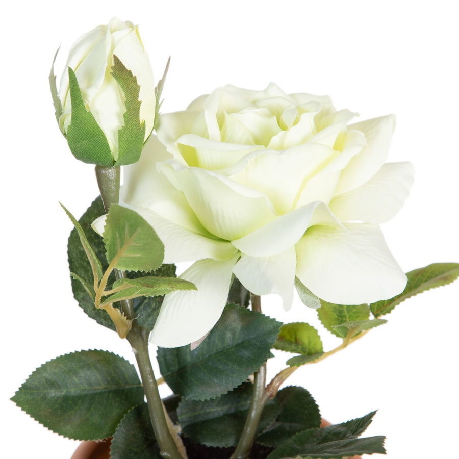 PLANTA ROSAS 3/M BLANCO-ROSA ARTIFICIAL 13 X 13 X 28 CM