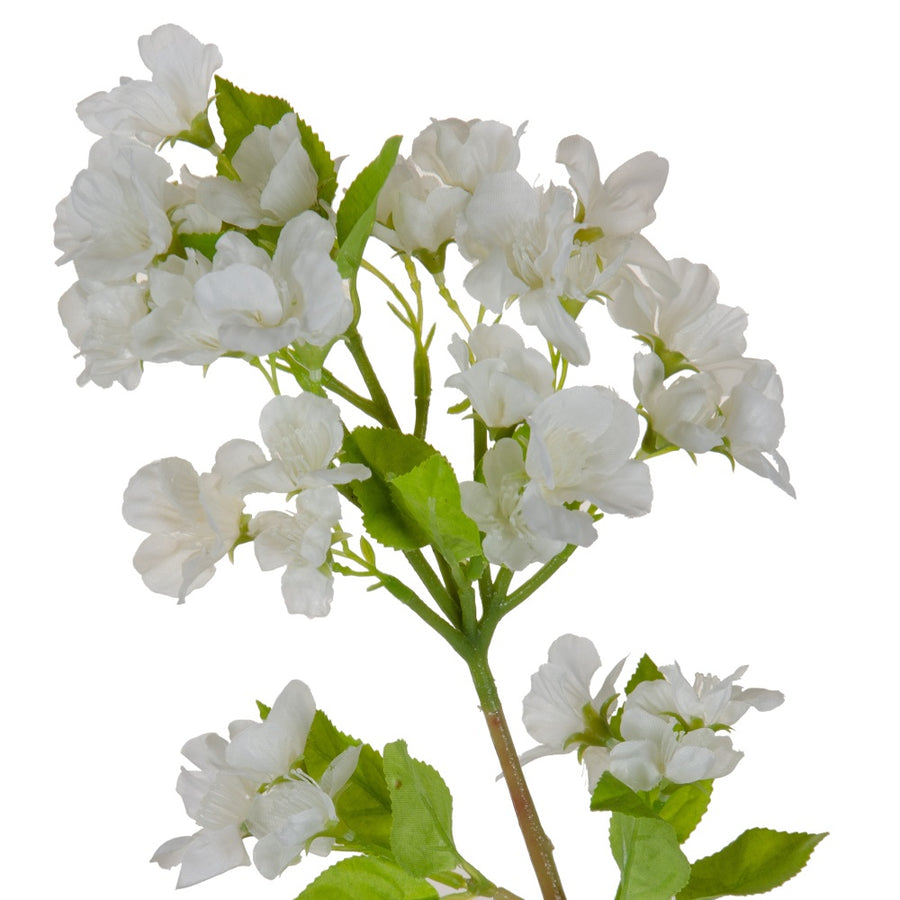 BRANCH WHITE FLOWERS PVC GARDEN 40 CM