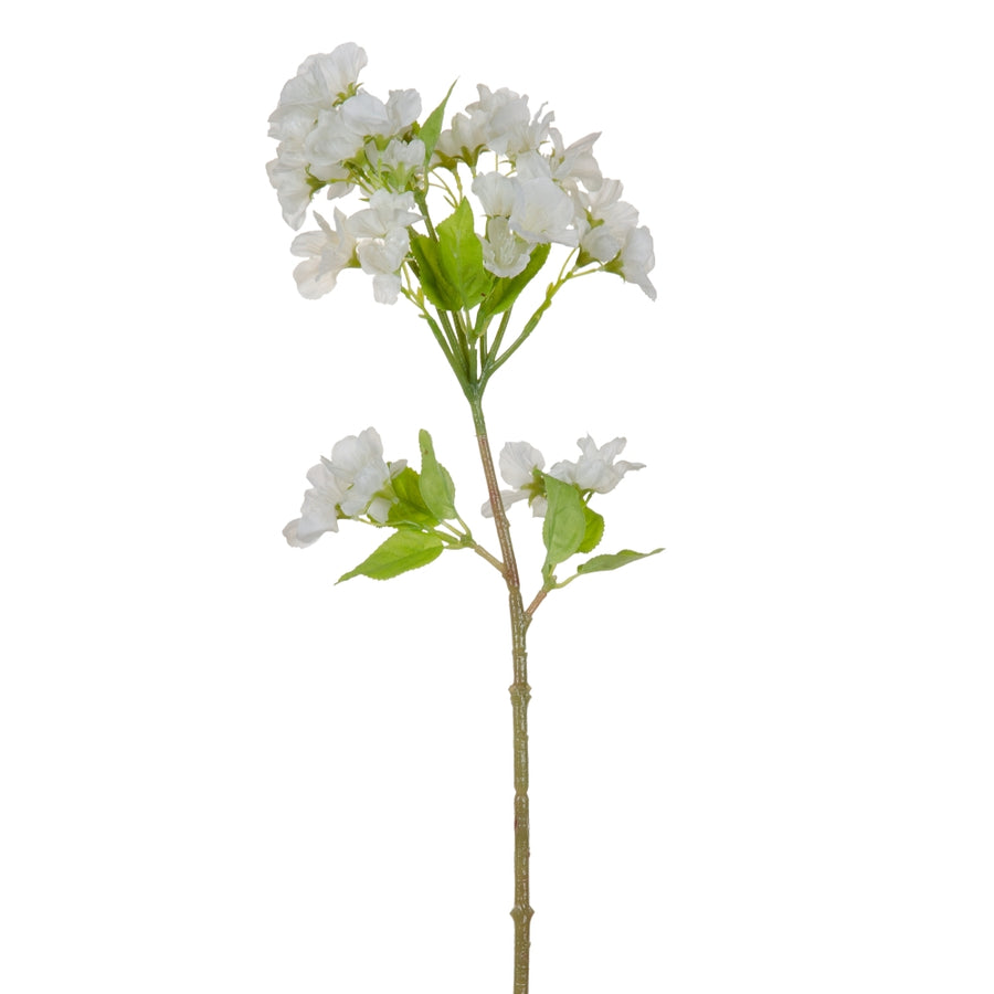 BRANCH WHITE FLOWERS PVC GARDEN 40 CM