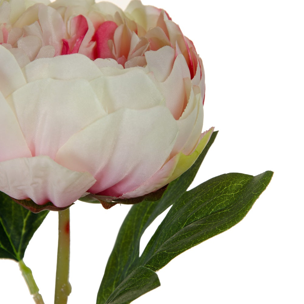 FLOR ROSA-BLANCO PVC JARDÍN 35 CM