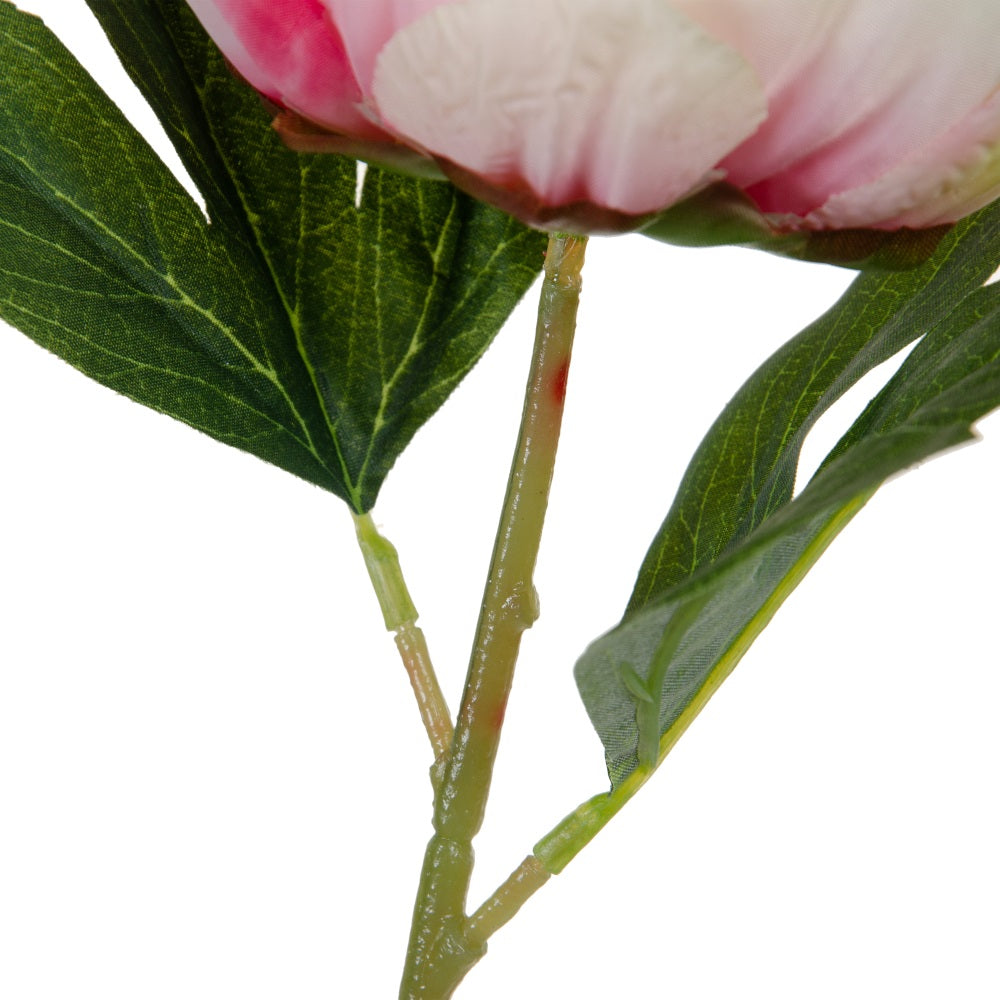FLOR ROSA-BLANCO PVC JARDÍN 35 CM