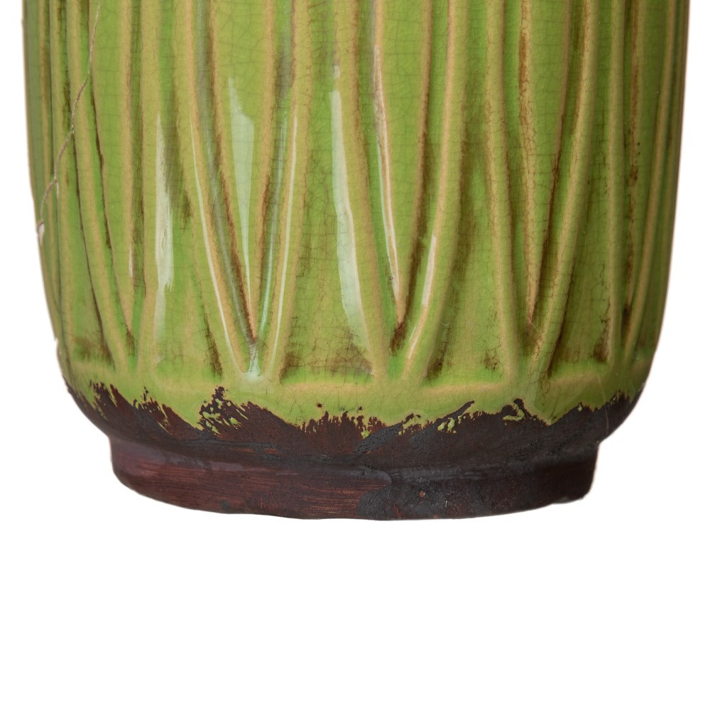 JARRÓN PISTACHO CERÁMICA DECORACIÓN 15 X 15 X 27,50 CM