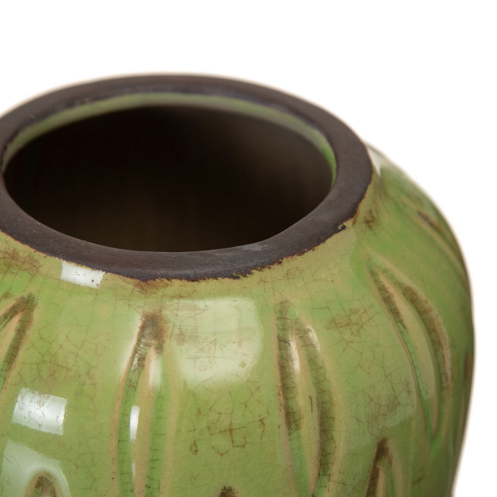 MACETERO PISTACHO CERÁMICA DECORACIÓN 16,50 X 16,50 X 15,50
