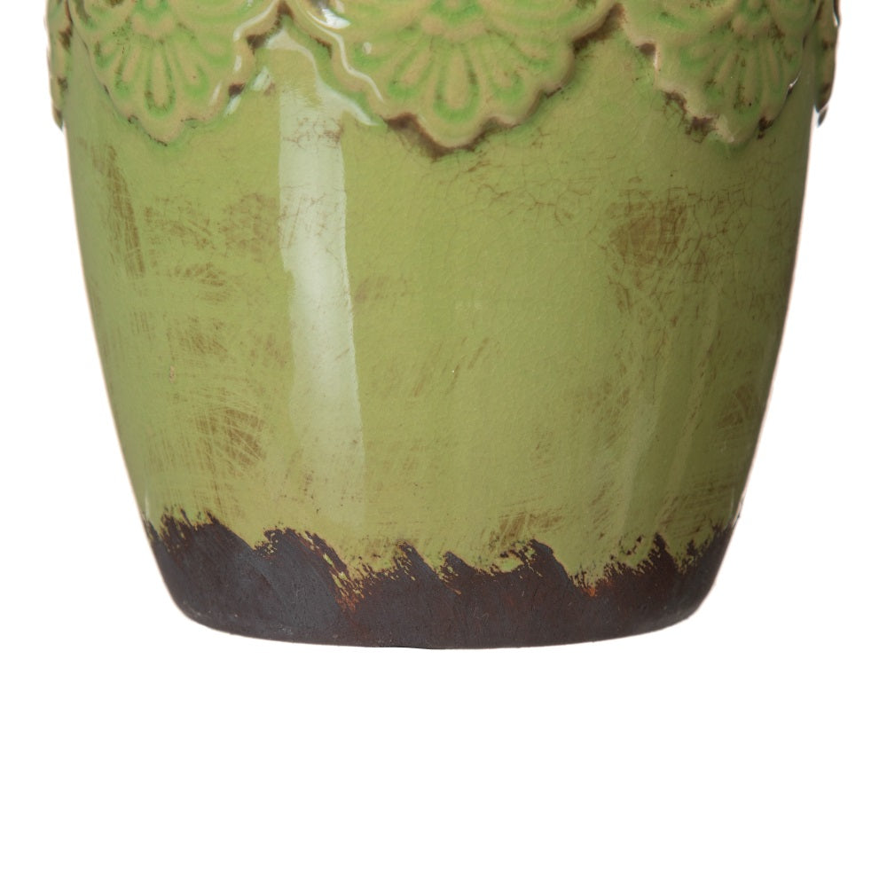 MACETERO PISTACHO CERÁMICA DECORACIÓN 15,50 X 15,50 X 14 CM