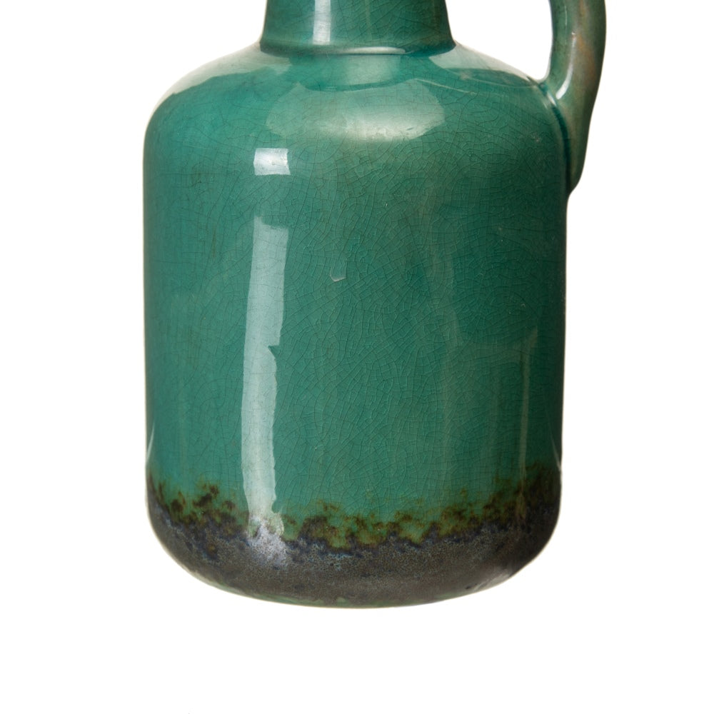 DEEP BLUE CERAMIC VASE DECORATION 12 X 12 X 19 CM