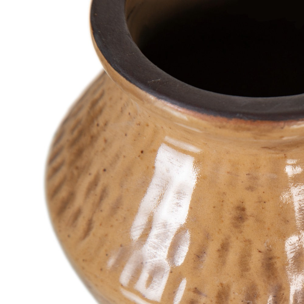 BROWN CERAMIC VASE DECORATION 15.50 X 15.50 X 15 CM