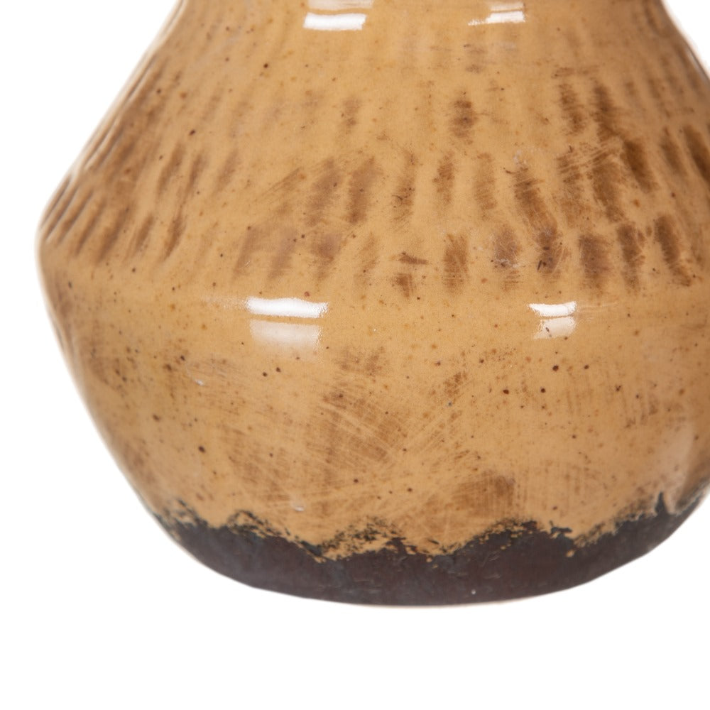 BROWN CERAMIC VASE DECORATION 15.50 X 15.50 X 15 CM