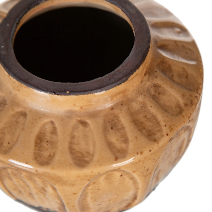 BROWN CERAMIC VASE DECORATION 11.50 X 11.50 X 8.50 CM