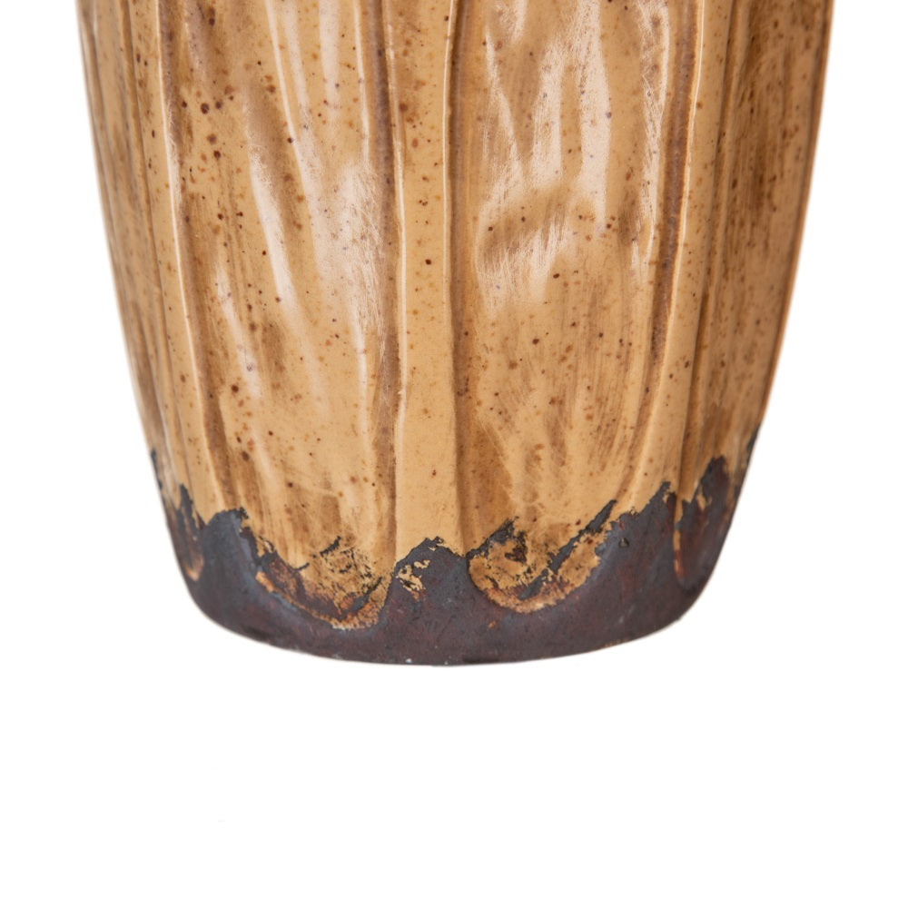 JARRÓN MARRÓN CERÁMICA DECORACIÓN 11,50 X 11,50 X 17,50 CM