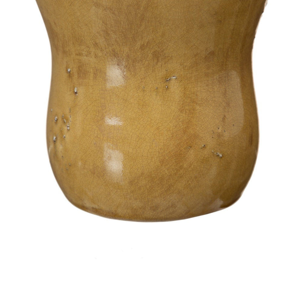 MUSTARD CERAMIC VASE DECORATION 14.50 X 14.50 X 21.50 CM