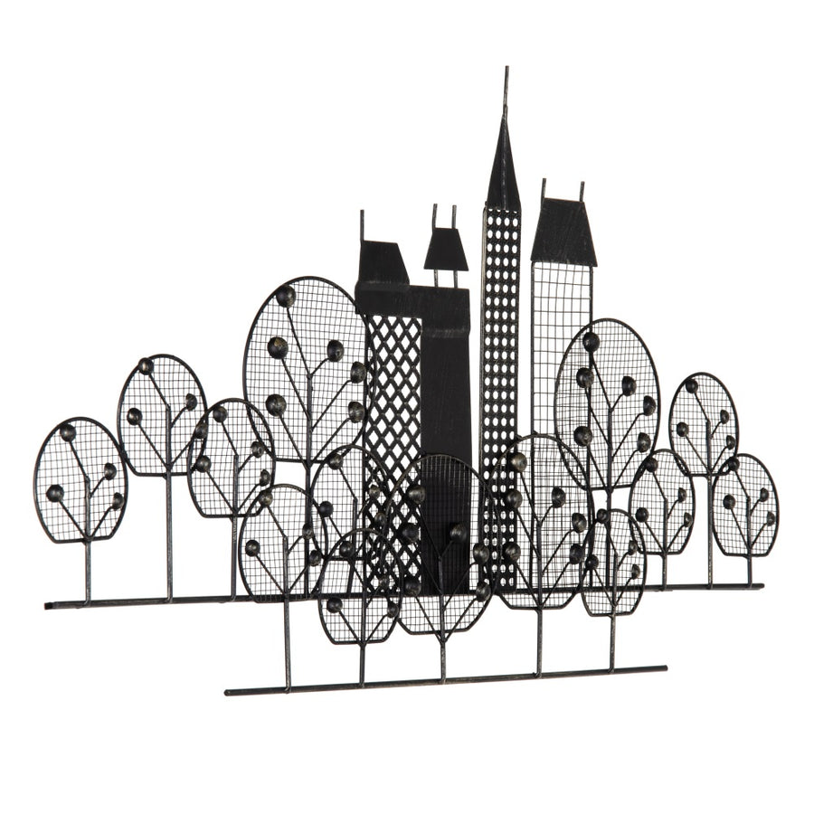 MURAL PARED NEW YORK NEGRO METAL 106 X 4 X 56 CM