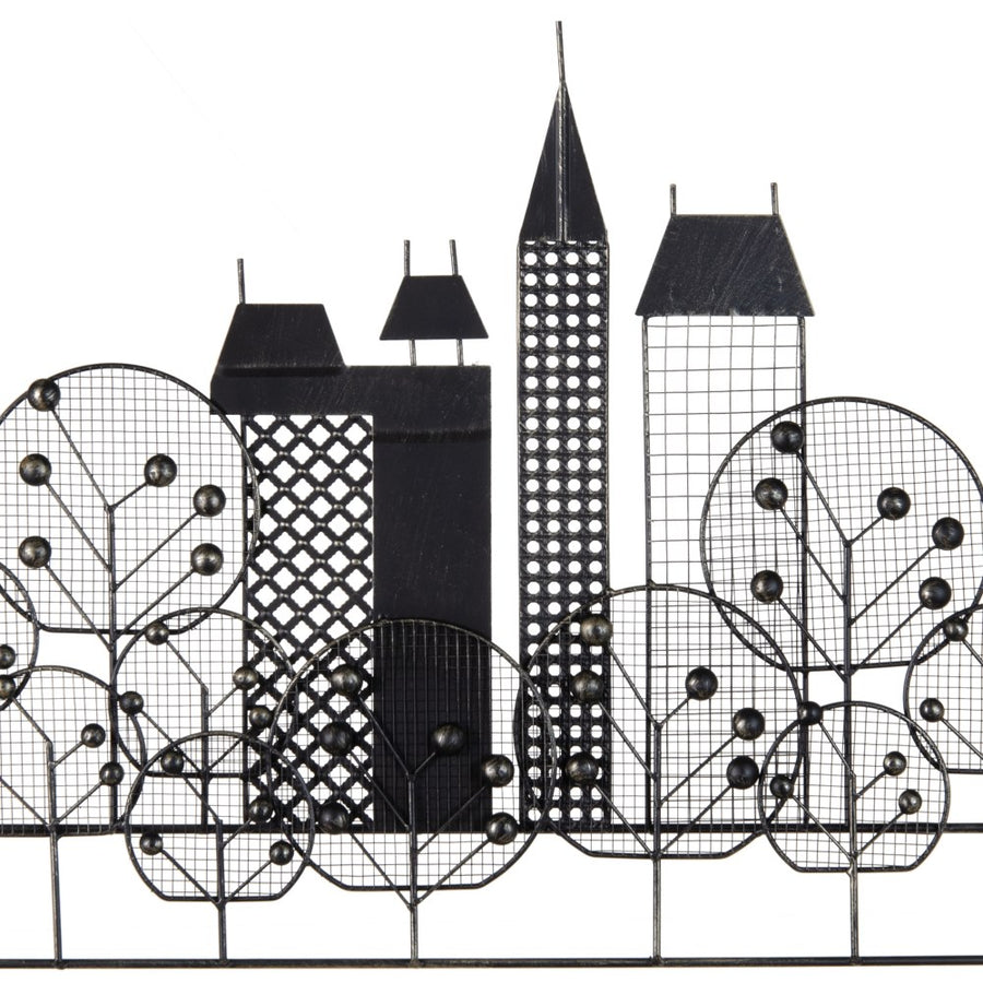 MURAL PARED NEW YORK NEGRO METAL 106 X 4 X 56 CM
